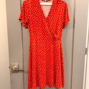 41 Hawthorn Red Patterned Midi Dress